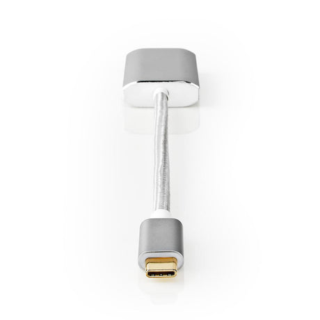 Nedis cctb64680al02 USB-Adapter USB 3.2 Gen 1 USB Typ-C Handel; männlicher HDMI-Handel; Verbinder 0,20 m rund, vergoldetes gestricktes Nylon, silberfarbene Abdeckung, Fensterbox