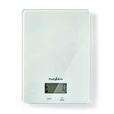 Nedis kasc610wt digitale Küchenwaage aus Glas und Kunststoff, weiß
