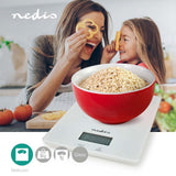 Nedis kasc610wt digitale Küchenwaage aus Glas und Kunststoff, weiß