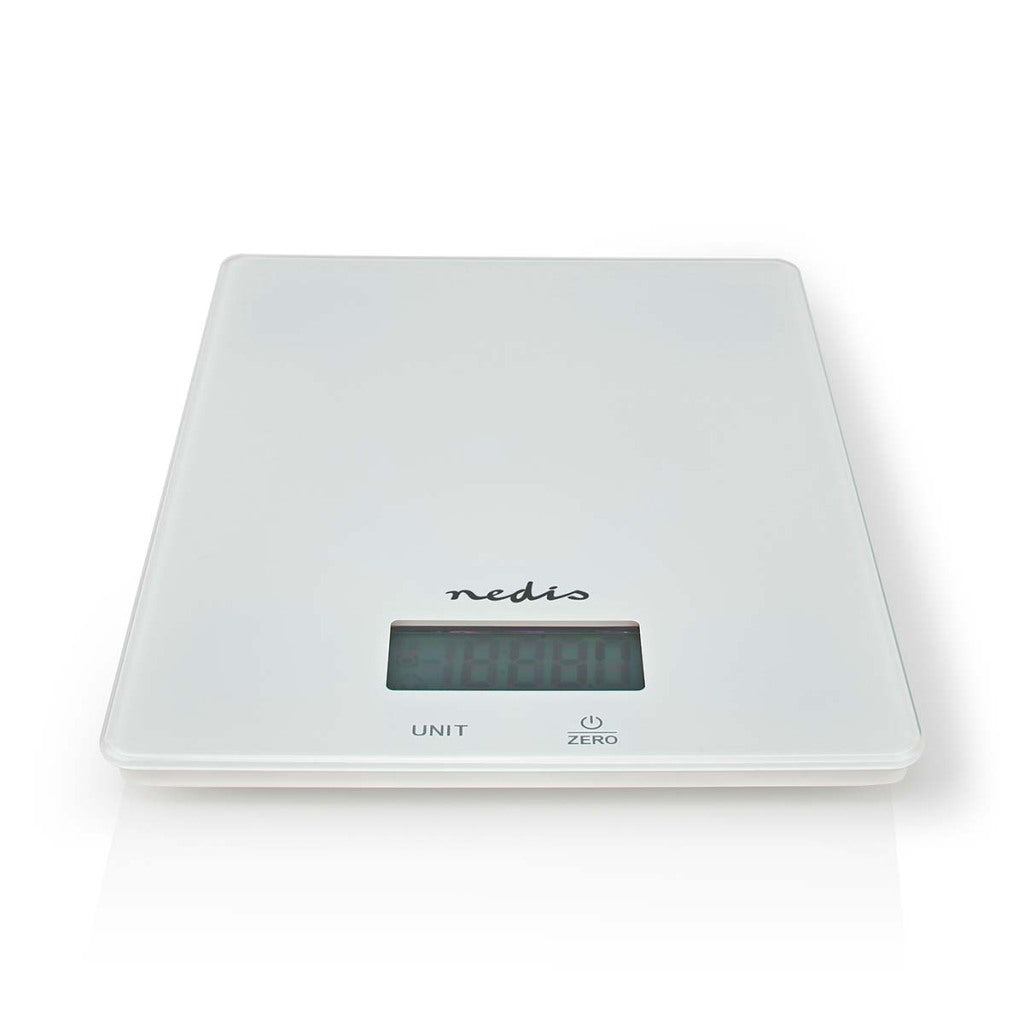 Nedis kasc610wt digitale Küchenwaage aus Glas und Kunststoff, weiß