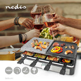 Nedis fcra300fbk8 Raclette-Steingrill für 8 Personen