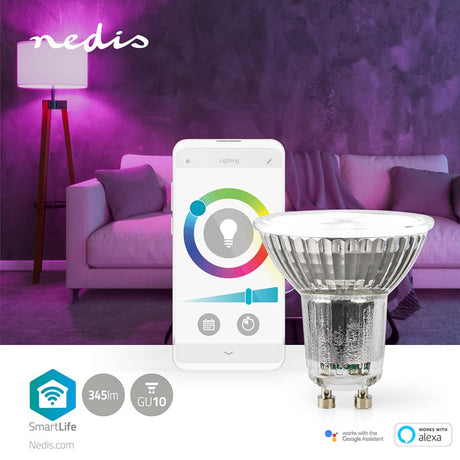 Nedis wifilrc10gu10 smartlife mehrfarbige Lampe Wi-Fi gu10 345 lm 4,9 W RGB warm bis kaltweiß Android Trade; ios par16