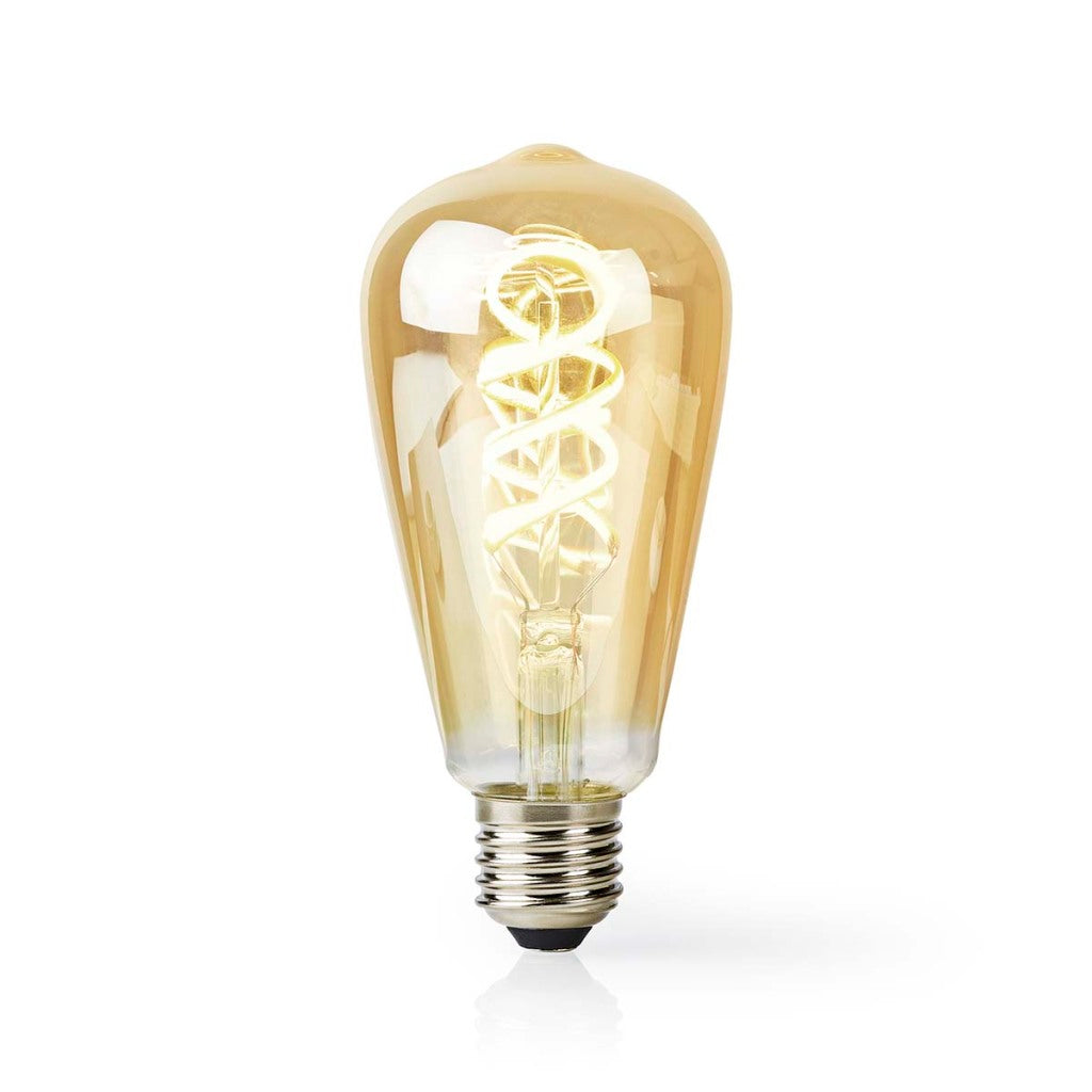 Nedis Wi-Fi LRT10ST64 SmartLife LED-Glühlampe, WLAN, E27, 360 lm, 4,9 W, warm bis kaltweiß, 1800–6500 K, Glas, Android Trade; ios st64
