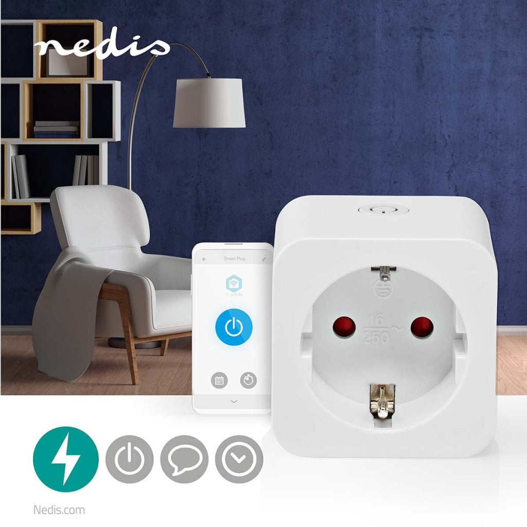 Nedis Wi-Fi P131FWT SmartLife Smart Plug Wi-Fi 1 Stück 3680 W Typ F (CEE 7 3) -10 - 45 °C Android IOS weiß