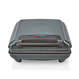 Nedis KAWP210FBK Waffeleisen, belgische Waffeln, 22 x 12,5 cm, 1200 W, automatische Temperaturregelung, Aluminium