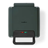 Nedis KAWP210FBK Waffeleisen, belgische Waffeln, 22 x 12,5 cm, 1200 W, automatische Temperaturregelung, Aluminium