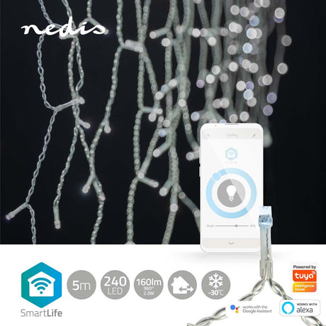 Nedis wifilxc03w250 Smartlife dekorative LED-Eiszapfen Wi-Fi kaltweiß 240 LED #039;s 5,00 m Android Trade; ios