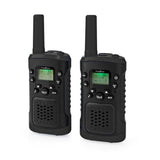 Nedis WLTK0610BK Walkie-Talkie-Set, 2 Mobilteile, bis zu 6 km, Frequenzkanäle: 8 PTT Vox, bis zu 3 Stunden Kopfhörerausgang, 2 Headsets, Schwarz