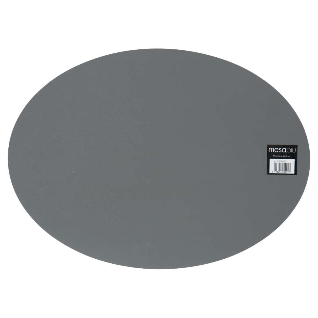 Mesapiu Mesapiu Tischset Lederoptik Grau Oval 45x33 cm
