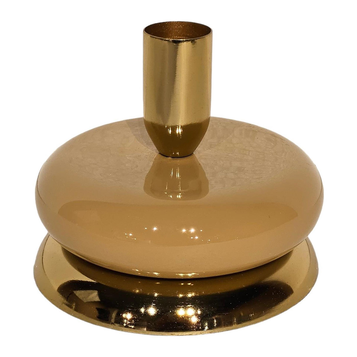 Mansion Atmosphäre Kerzenständer goldbeige Emaille 10x10x8,5cm