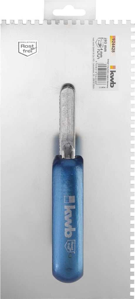 KWB Leimkelle Leimkamm Putzkelle - 280 x 130 mm - Edelstahl - Zahngröße 4 mm