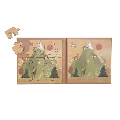 Magnetpuzzle Berge. 17,5x17,5x1cm.