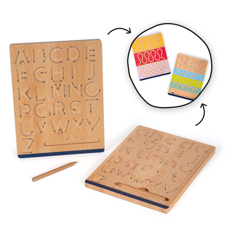 Small Foot - Schreibtafel-Set aus Holz für das Schreibtraining
