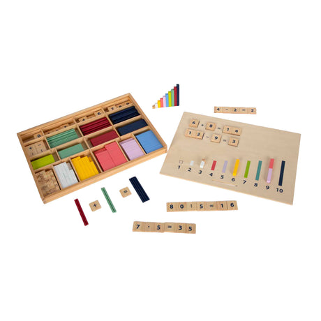 Small Foot - Lernbox aus Holz mit Mathe-Stäben und Mathe-Block-Set