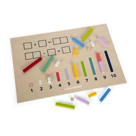 Small Foot - Lernbox aus Holz mit Mathe-Stäben und Mathe-Block-Set