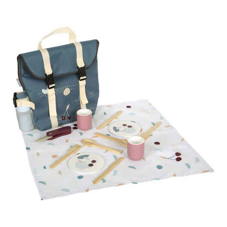 Small Foot - Rucksack mit Picknick-Spielset aus Holz, 14-teilig.