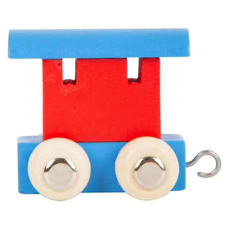 Small Foot - Holzbuchstaben-Eisenbahnwagen rot blau - 12 Stück