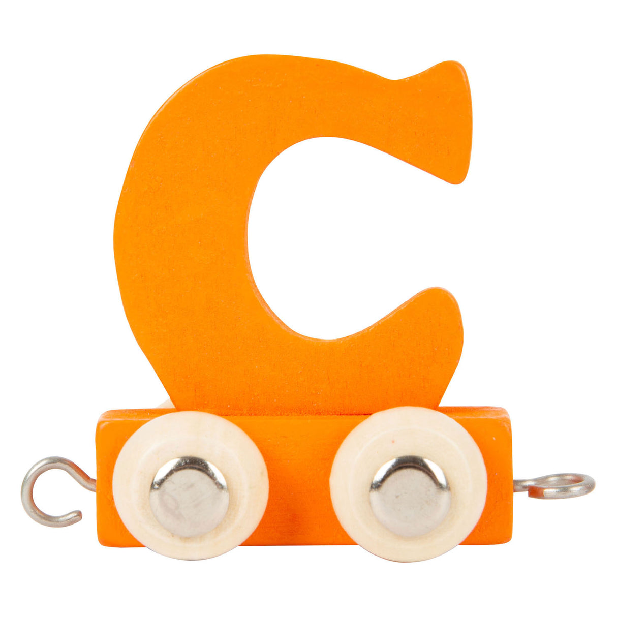 Small Foot - Buchstabenzug aus Holz orange - c - 12 Stück