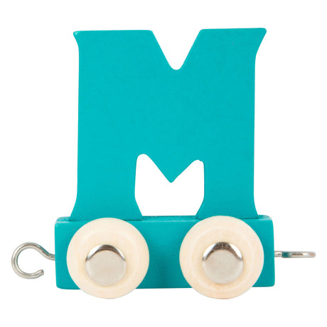 Small Foot - Buchstabenzug aus Holz blau - m - 12 Stück