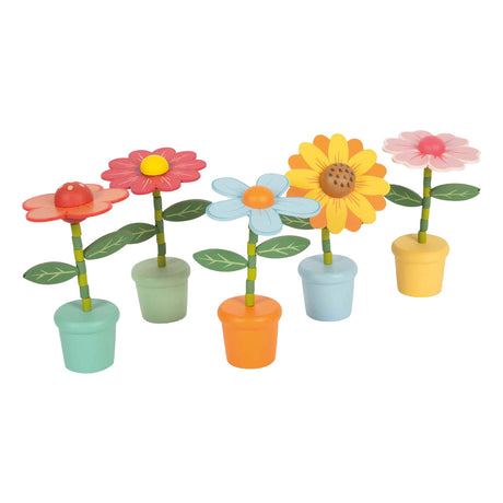 Kleiner Fuß - Tanzende Blumenfiguren aus Holz - 10 Stk.