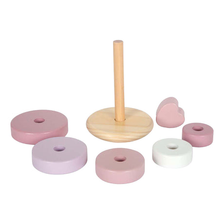 Small Foot - Stapelturm aus Holz rosa - 7-tlg.