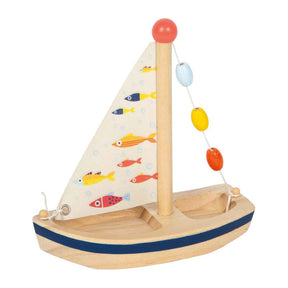 Kleiner Fuß - Holzsegelboot großer Ozean