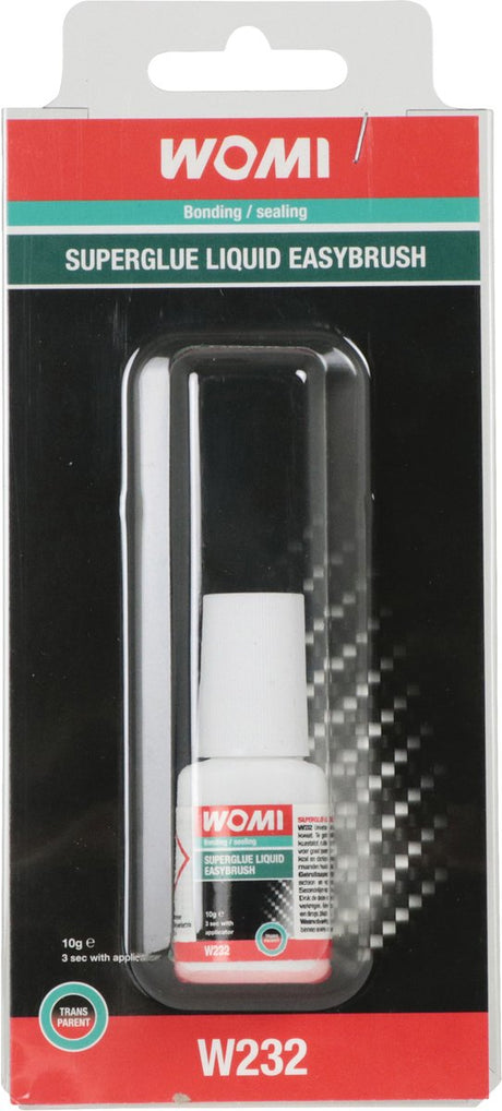 Womi Sekundenkleber W232 – 10 g transparent – schnell klebend – präzise Dosierung – Multimaterial