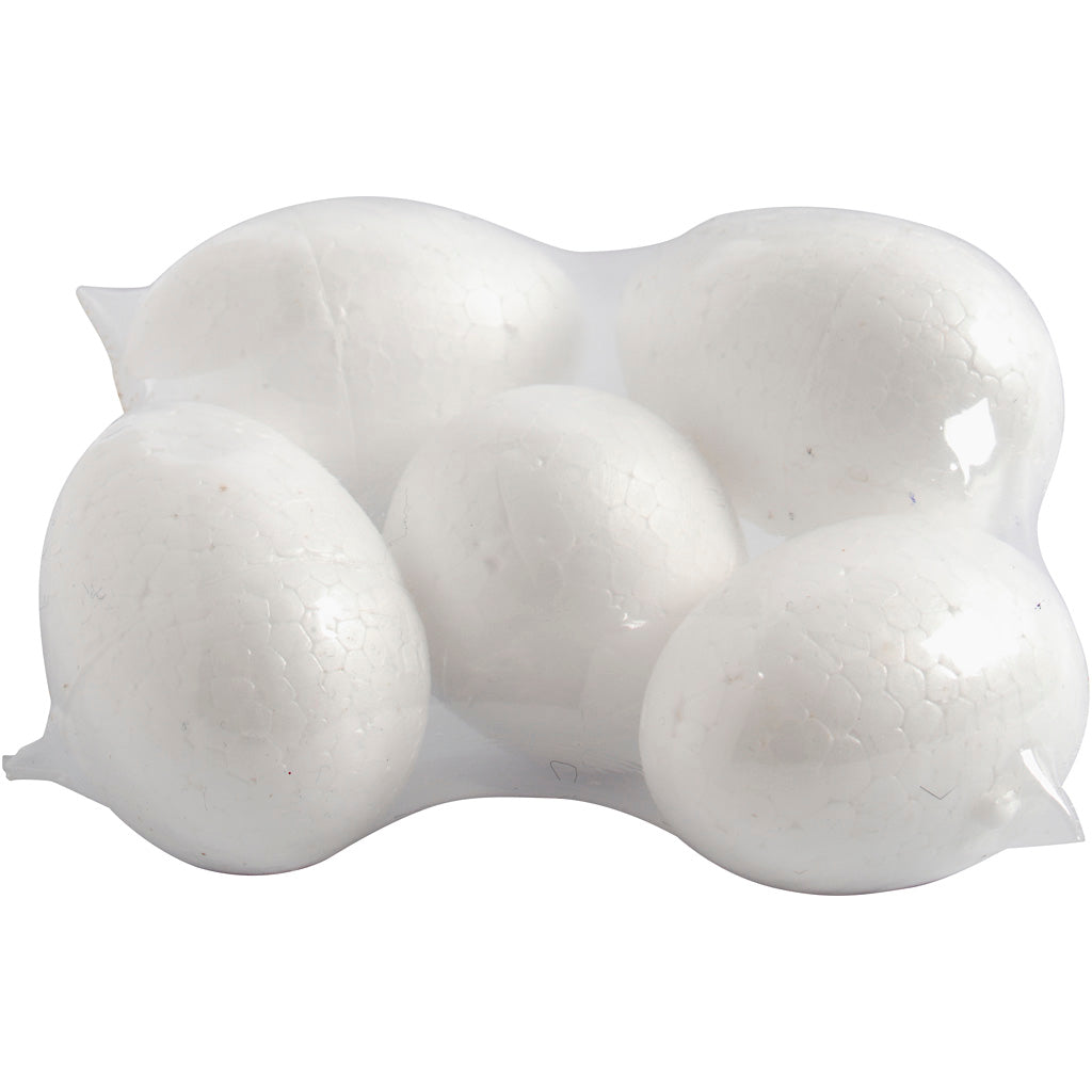 Creativ Company Eier, H: 6 cm, weiß, 5 Stück 1 Box