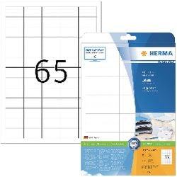 Herma Druckeretiketten Etiketten Premium A4 38,1x21,2 mm weißes Papier matt 1625 Stk.