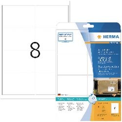Herma Spezial – extra starke, selbstklebende, matte Verpackungsetiketten aus Polyesterfolie – weiß – 99,1 x 67,7 mm 200 eti