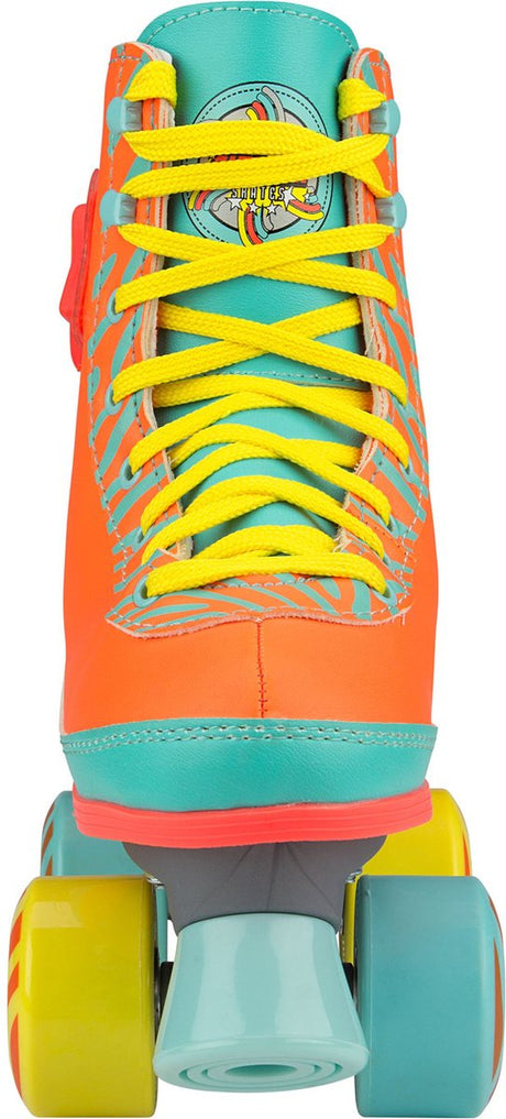 Nijdam Rollschuhe – LED-Sternzebra – fluoreszierendes Orange – Größe 39 40