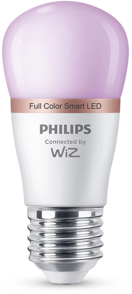 Philips smart lighting - led-lamp - e27 fitting - rgb - gekleurd en instelbaar wit licht - dimbaar - 40w - kogellamp: p45 - wifi