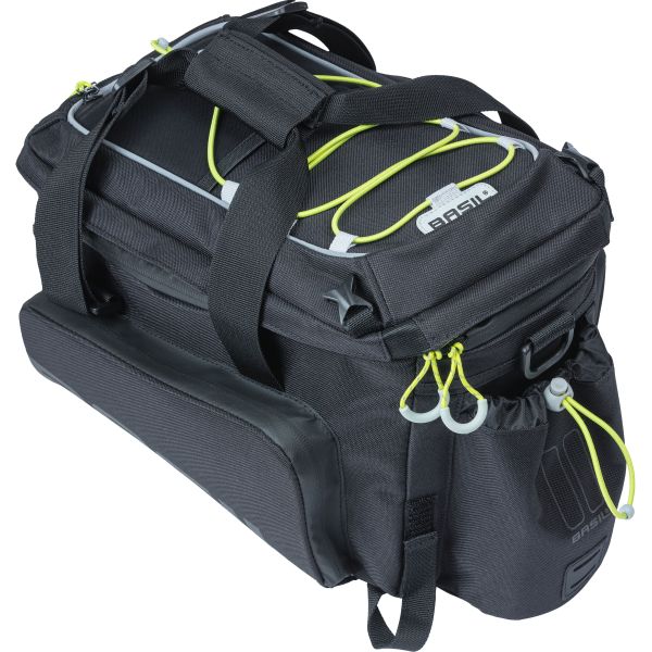 Basilil Miles XL Pro -Gepäck -Bedrohungstasche - wasserdicht - sportlich - schwarzer Kalk - 9-36L - Mikr -RT -Adapterplatten
