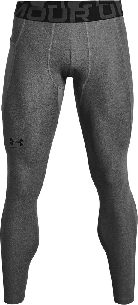 Under armour ua hg armour leggings-gry heren sportbroek - carbon heather - zwart m