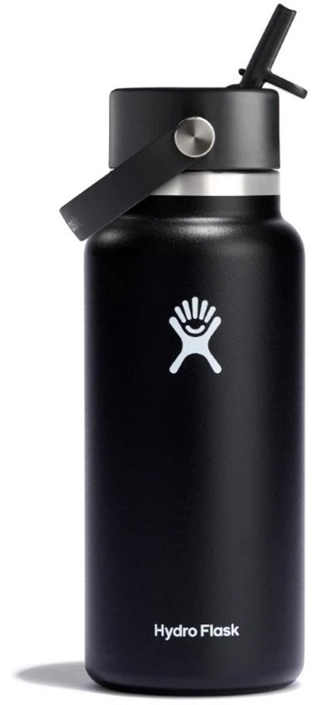 Hydro Flask Wide Flex Strohhalmverschluss – Trinkflasche 946 ml – Edelstahl – Schwarz