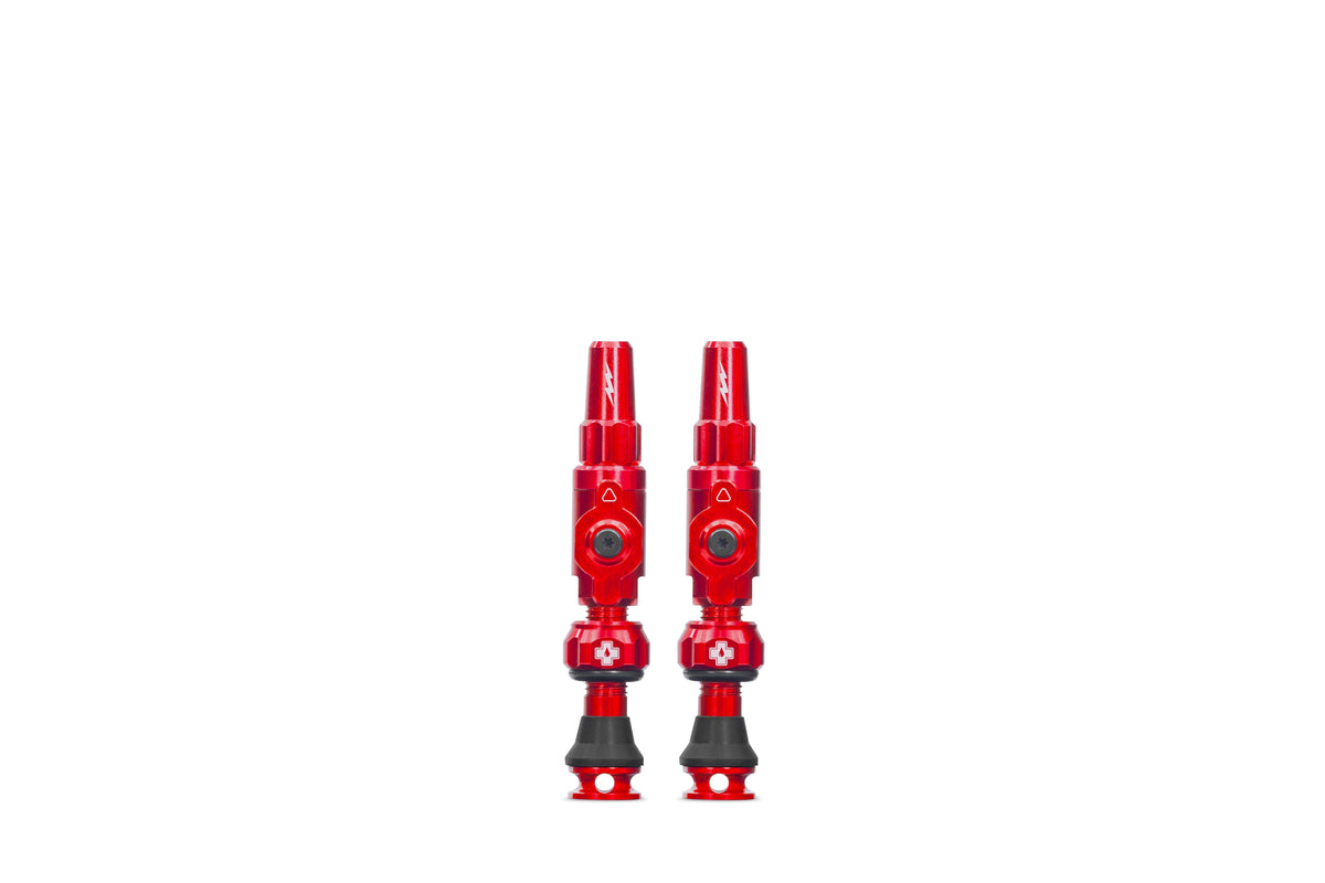 Muc-off Tubeless-Ventil Big Bore Lite kleines rotes französisches Presta-Ventil 30 mm