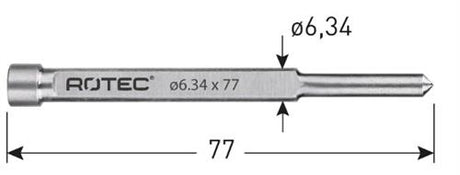 Rotec Zentrierstift ø6,34mm l=77mm