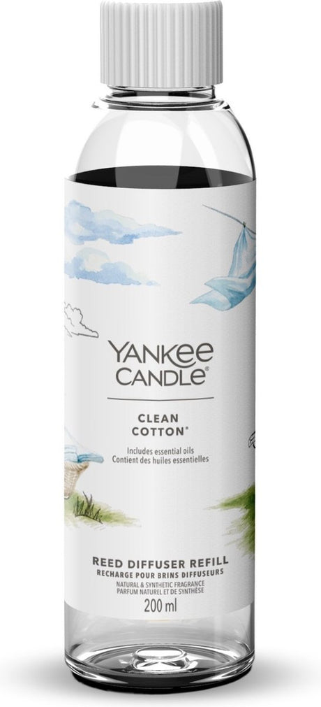 Yankee Candle – Nachfüllpackung für Duftstäbchen 200 ml – saubere Baumwolle