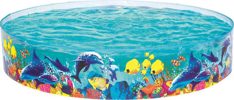 Bestway Schwimmbad 2,44 m x 46 cm Fill 'n Fun Odyssey Snapset transparent mit Meeresaufdruck. ca. 2000 Liter