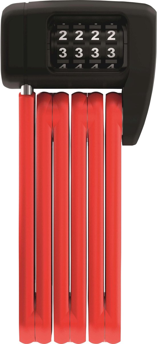 Abus Faltschloss Bordo Lite 6055c – mit Zahlencode – extra leichtes Zahlenschloss aus Spezialstahl – Sicherheitsstufe 7 – 60 cm – rot