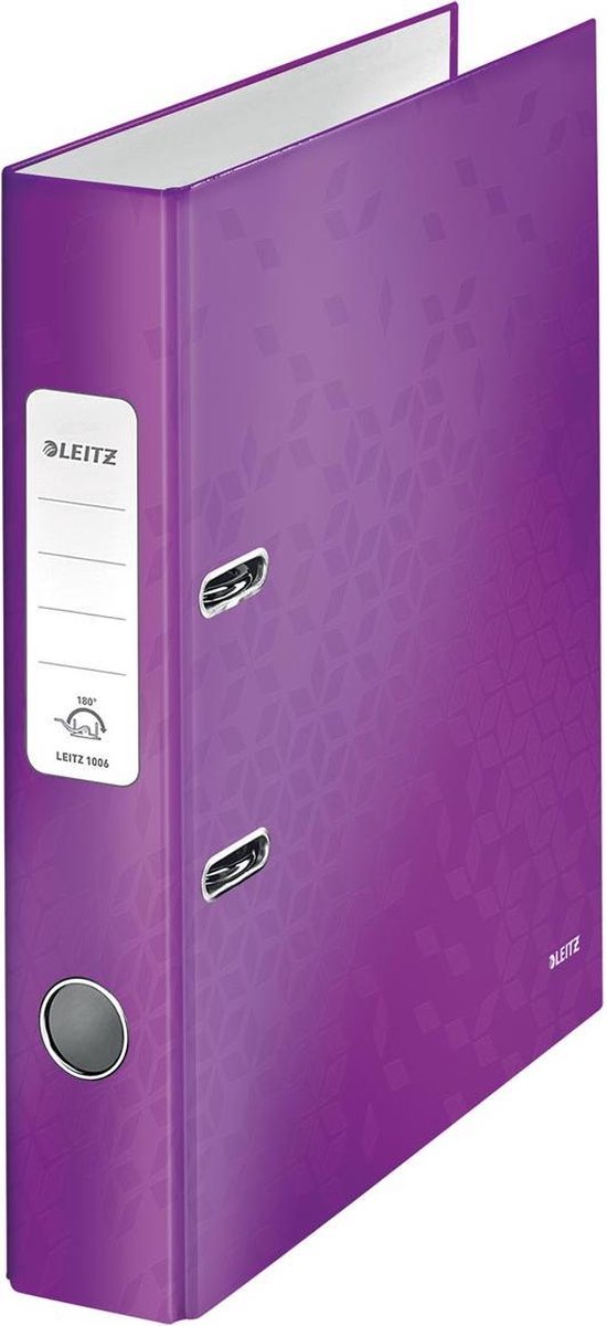 Leitz wow 180° langlebiger Ordner – Kapazität von 350 A4-Blättern – Rückenbreite 50 mm – Lila