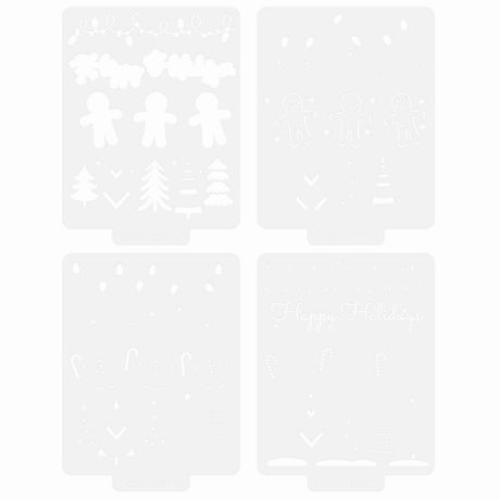 Tonic Studios • Ein Zuckerstangen-Weihnachtsschablonenset, 4-tlg