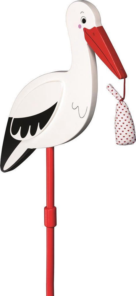 Goki Storch mit Babytuch L100cm, für den Garten, Holz