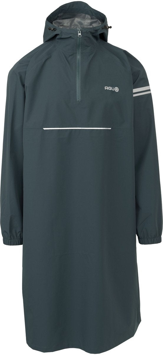 Agu lange mouw regen poncho deep sea green