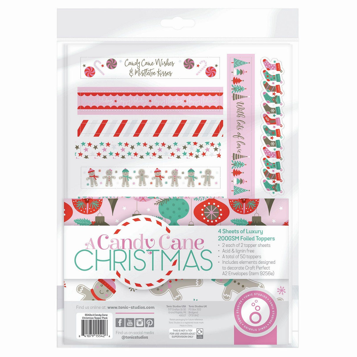 Tonic Studios • ein Zuckerstangen-Weihnachts-Topper-Set
