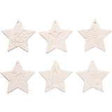 Creativ Company Ornamente zum Hängen, Stern, Größe 7x7 cm, weiß, 6 Stück 1 Box