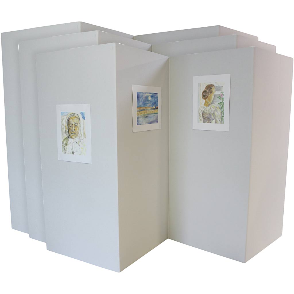 Präsentationswände, H: 190 cm, B: 4x90 cm, Stärke 4 mm, 3 Stück 1 Karton