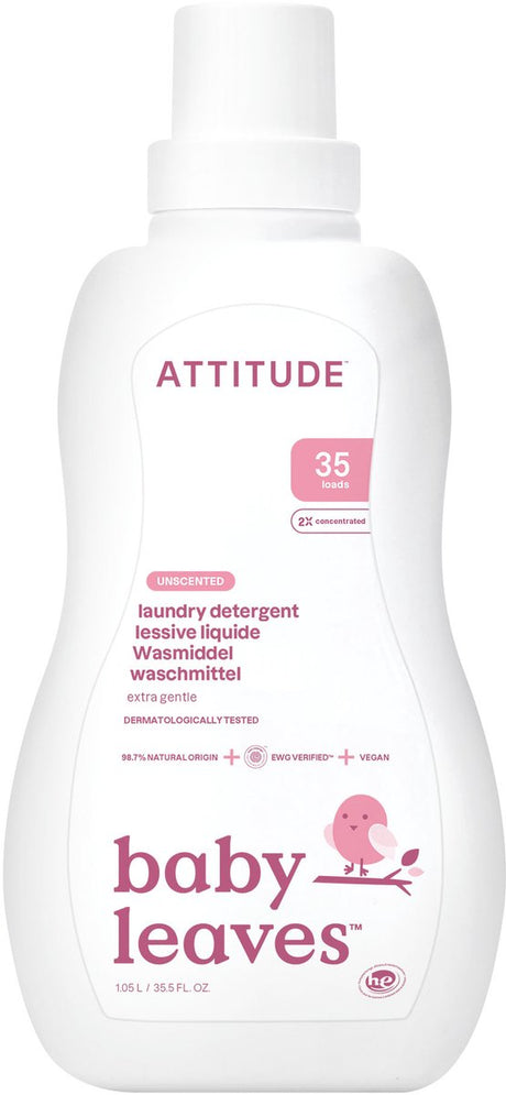 Attitude - baby leaves laundry detergent unscented (6x)