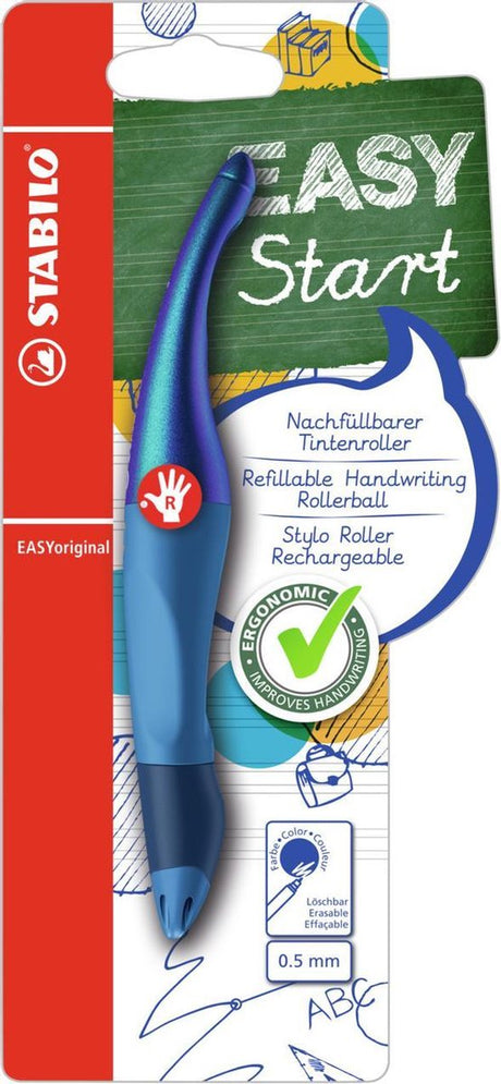 Stabilo easyoriginal – ergonomischer Tintenroller – Rechtshänder – blaue Tinte – Holograph Edition – nachfüllbar – blau