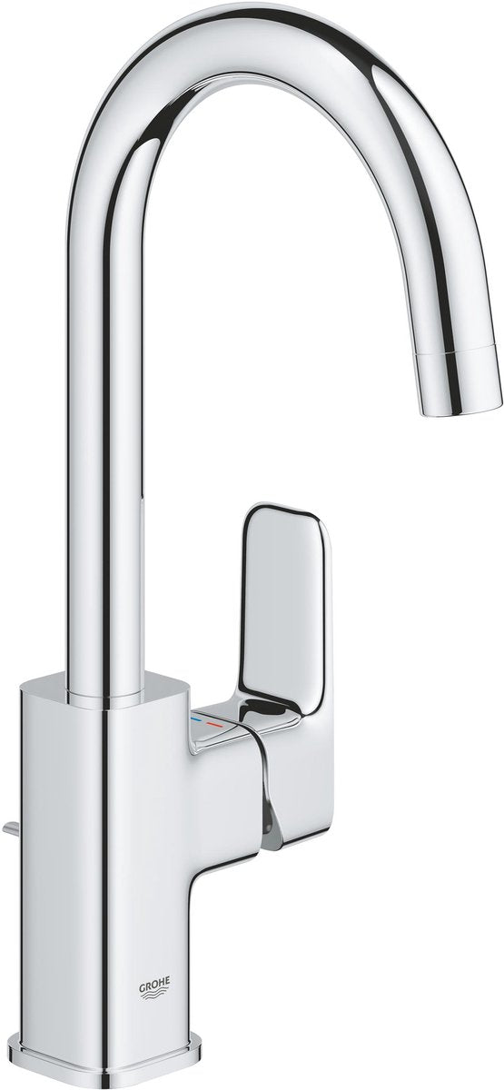 Grohe Dice L-Size-Waschtischmischer – mit Ablaufgarnitur – Energieeinsparung(en) – schwenkbarer Auslauf – Chrom